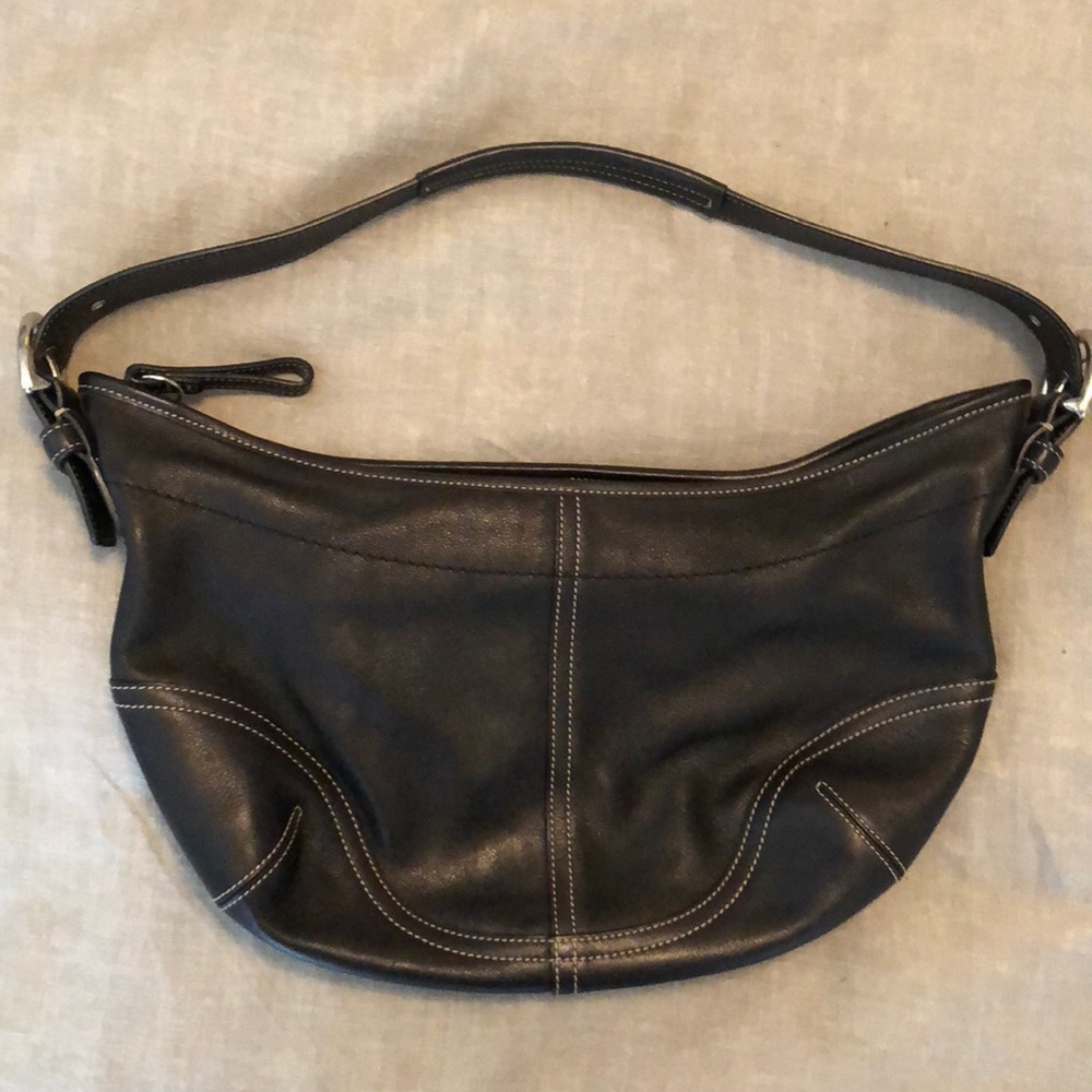 Black leather Coach purse